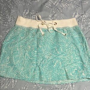 Lilly Pulitzer linen Aqua Patterned Skirt